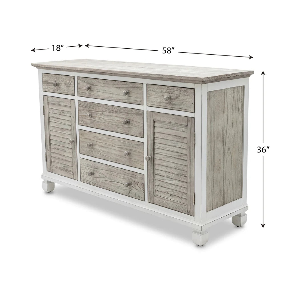 ISLAMORADA 6 DRAWER/2 DOOR DRESSER