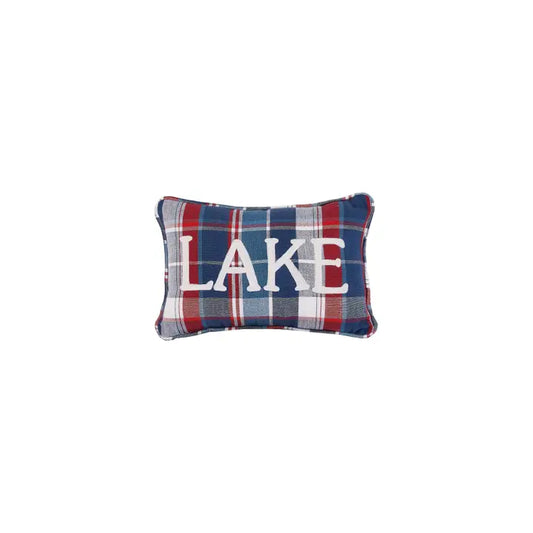 Picnic Plaid Lake Embroidered Pillow