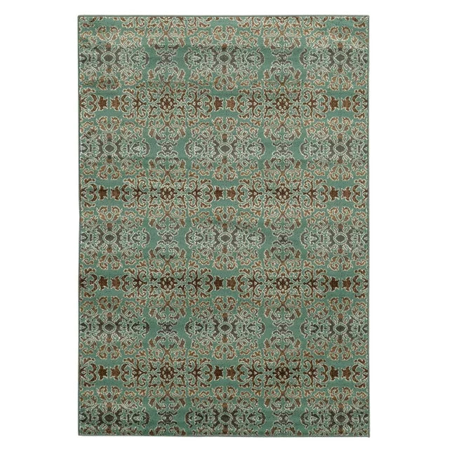 ELEGANCE AREA RUG TURQUOISE & BROWN 5X7