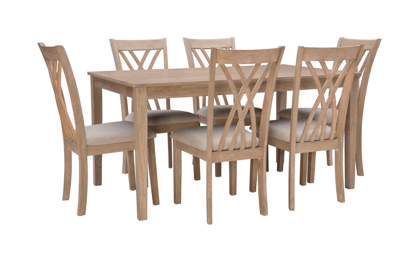 STARLA NATURAL 7 PIECE DINING SET