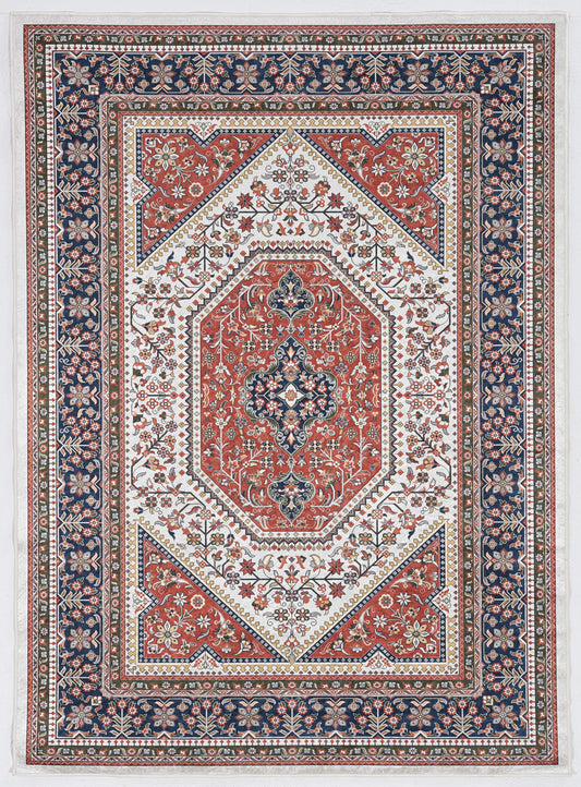 EMERALD BAYER RED AND NAVY 5X7