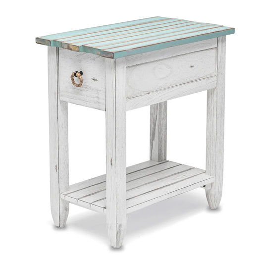 Picket Fence Chairside Table Blue