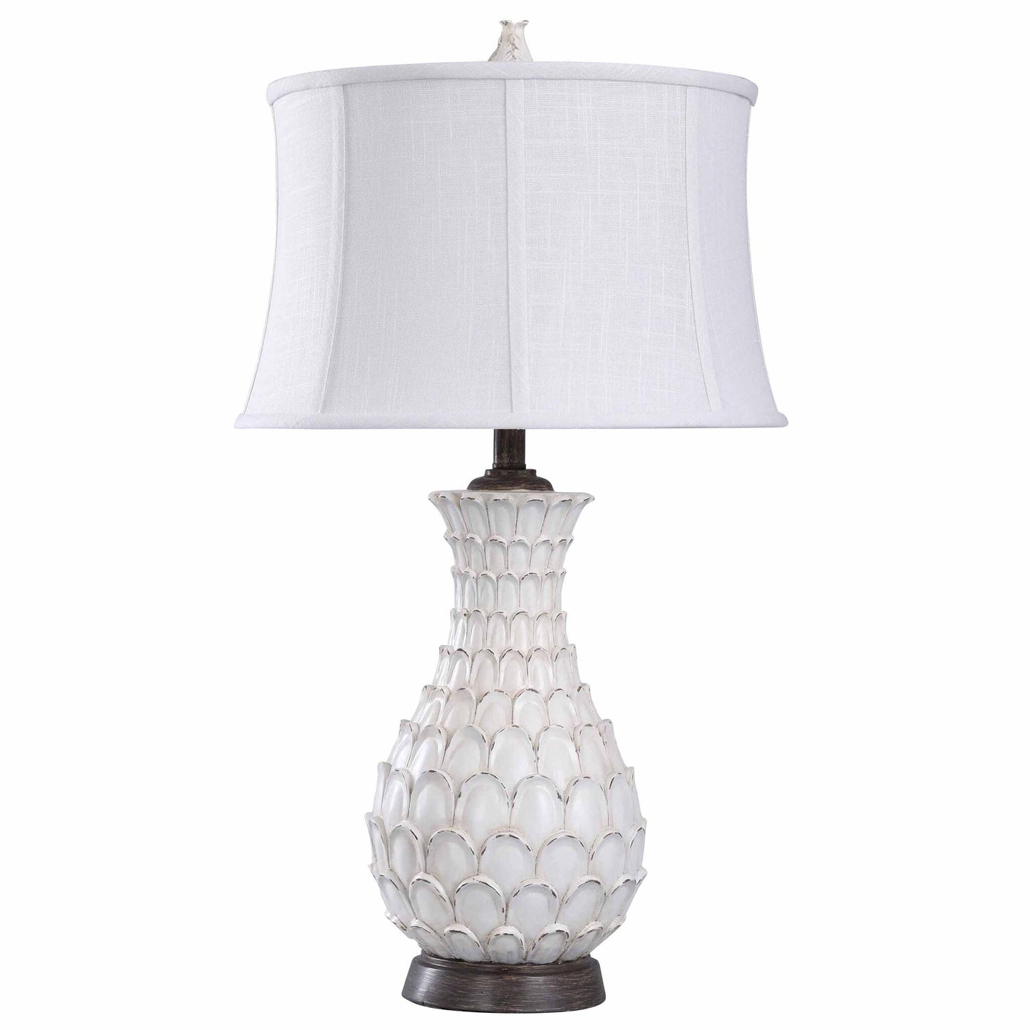 White distressed scale lamp