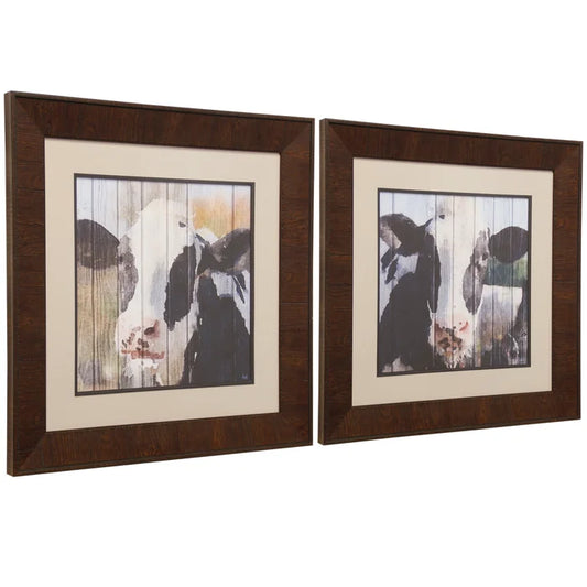 Pair of cows under glass