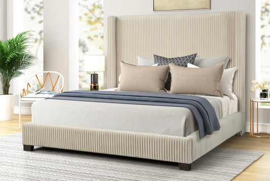 Luca Pleated Upholstered Bed in a Box