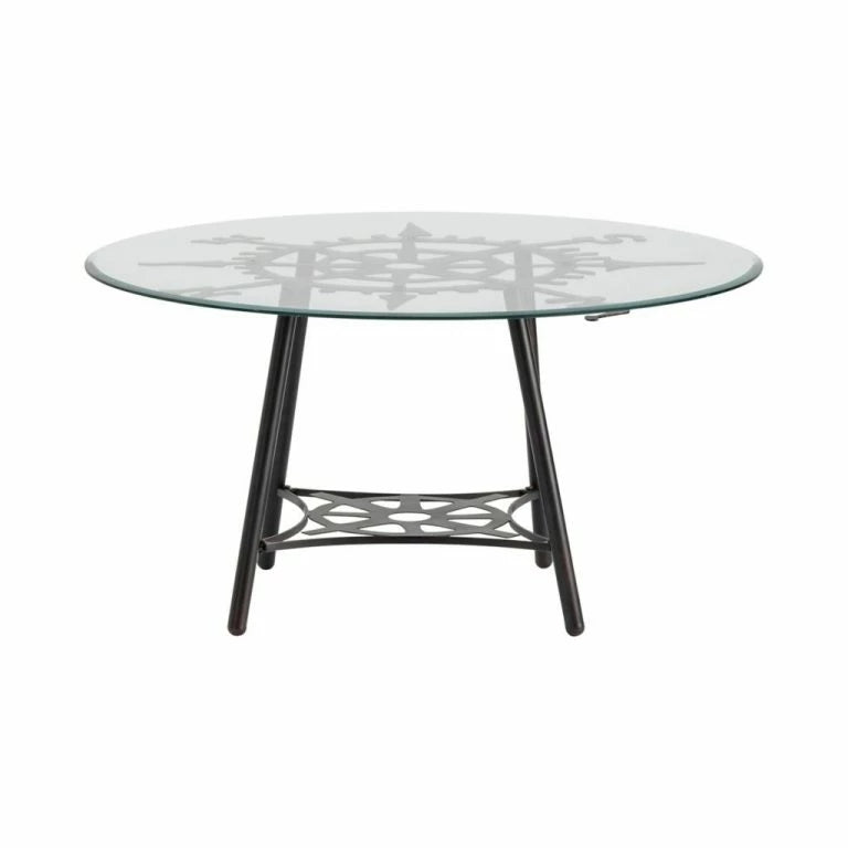 Explorer Round Metal and Glass Cocktail Table