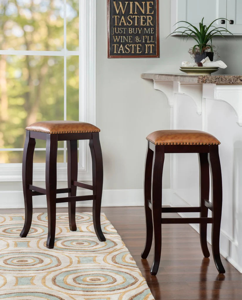 San Francisco Square Top Stool - Caramel