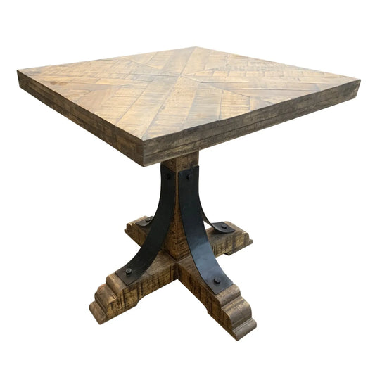 Bengal Manor Iron Trestle Base End Table