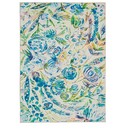 LINEN IVORY & BLUE BOTANICAL 5X7