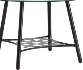 Explorer Round Metal and Glass Cocktail Table