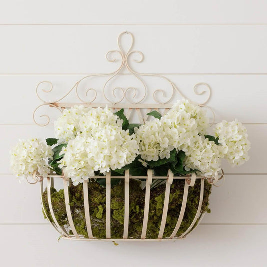 METAL WALL HANGING FLOWER BASKET