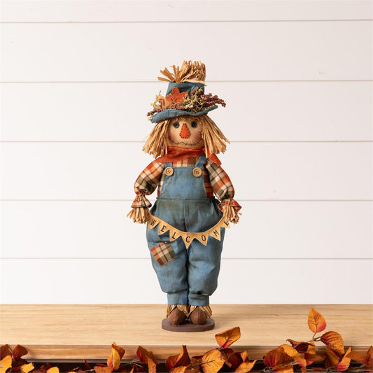 Scarecrow with Welcome Banner