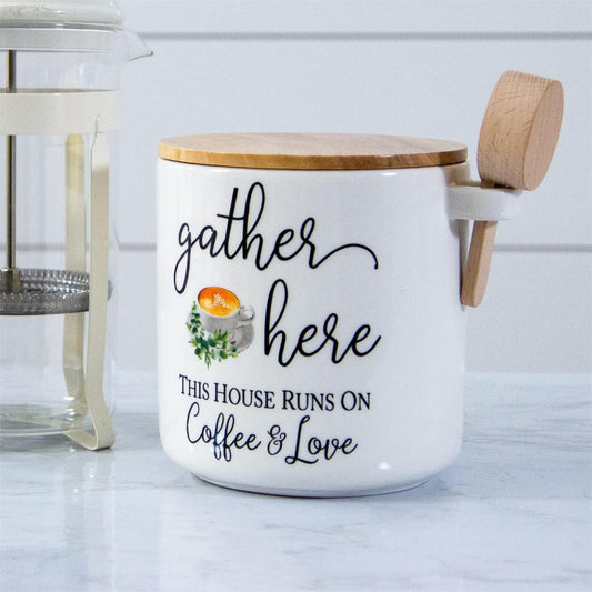 COFFEE & LOVE CANISTER W/SCOOP