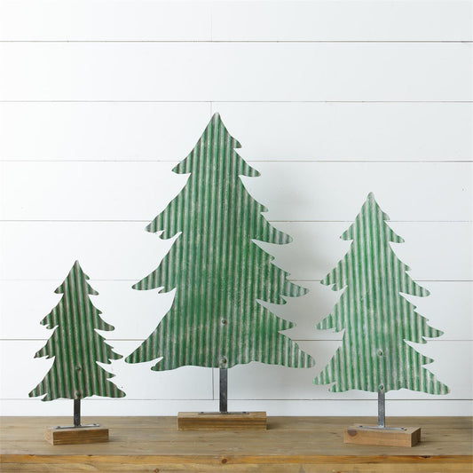 DISTRESSED CORRUGATED TREES