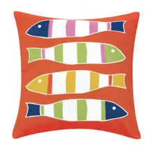 PICKET FISH ORANGE INDOOR/OUTDOOR PILLOW