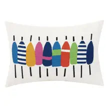 MULTI COLORED BUOY PRINTED INDOOR/OUTDOOR PILLOW