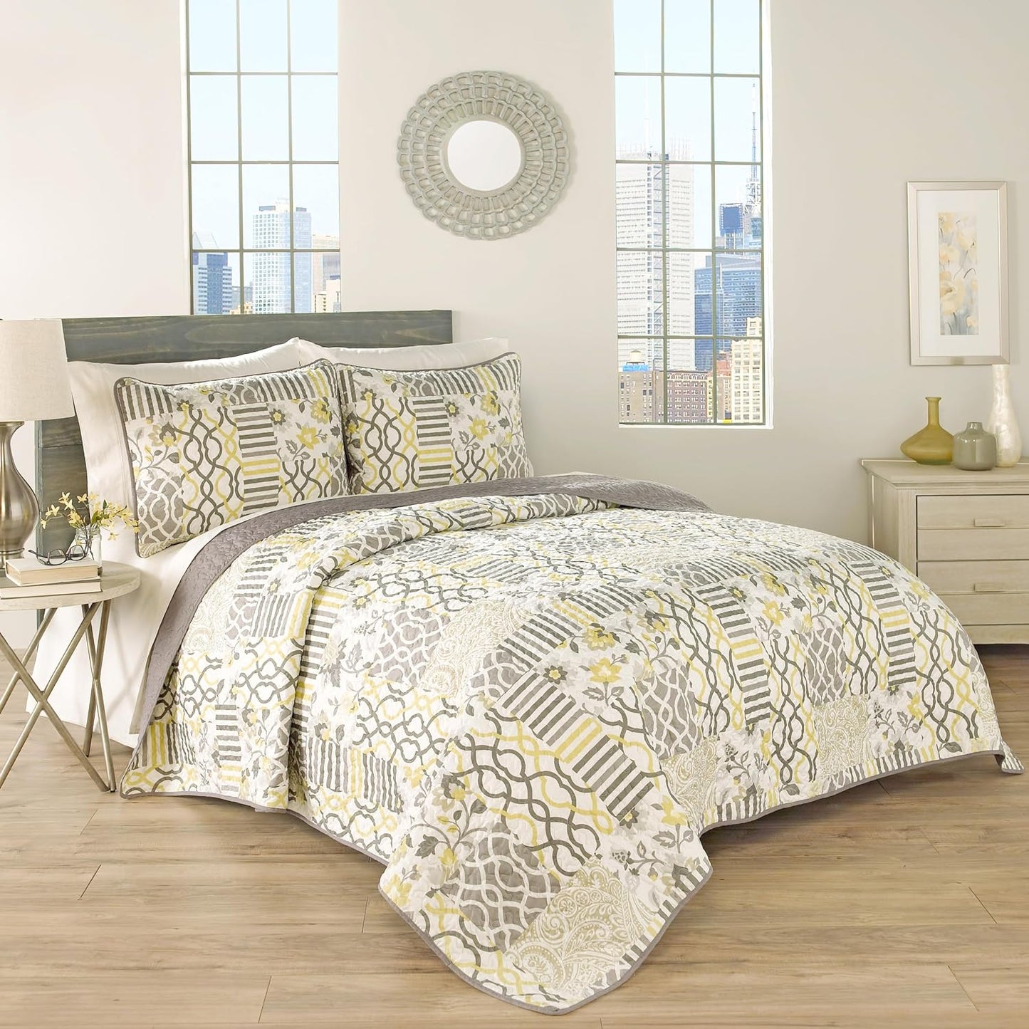 Waverly Traditions Set in Spring 3 Piece Quilted Pattern Bedding Set