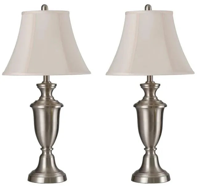 SET OF 2 SILVER LAMPS