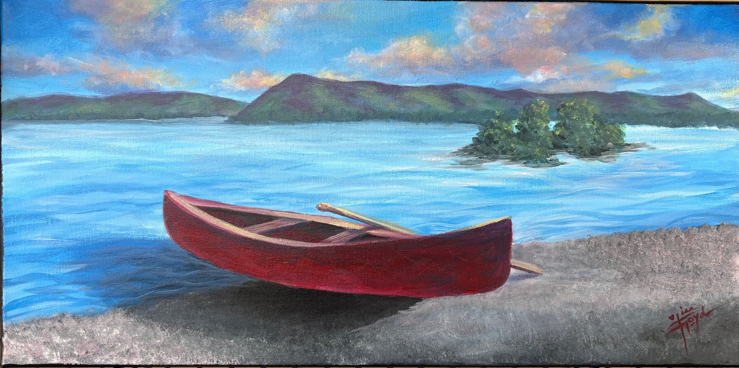 CANOE ON THE SHORE OF SML BY LISA FLOYD