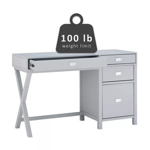 PEGGY GREY SIDE STORAGE DESK