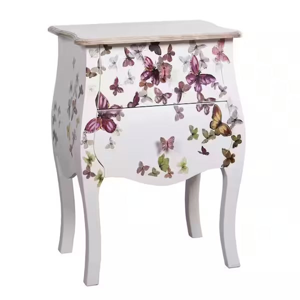 Butterfly 2 drawer accent cabinet/nightstand