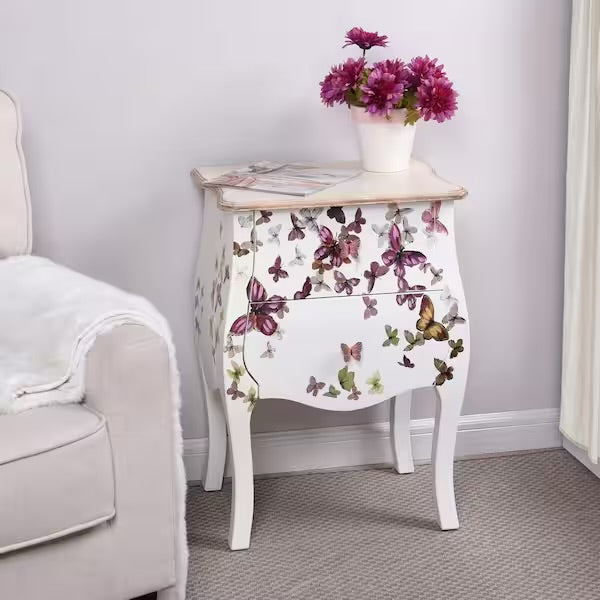 Butterfly 2 drawer accent cabinet/nightstand