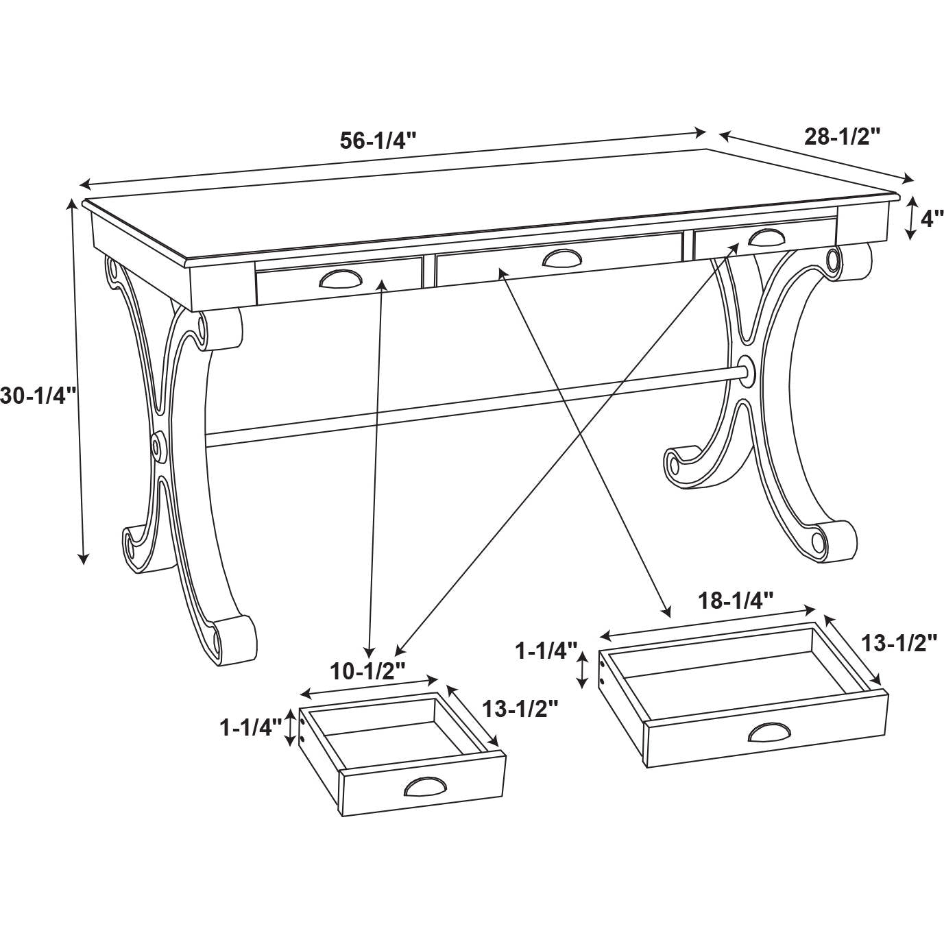 Willowbrook Grey Desk