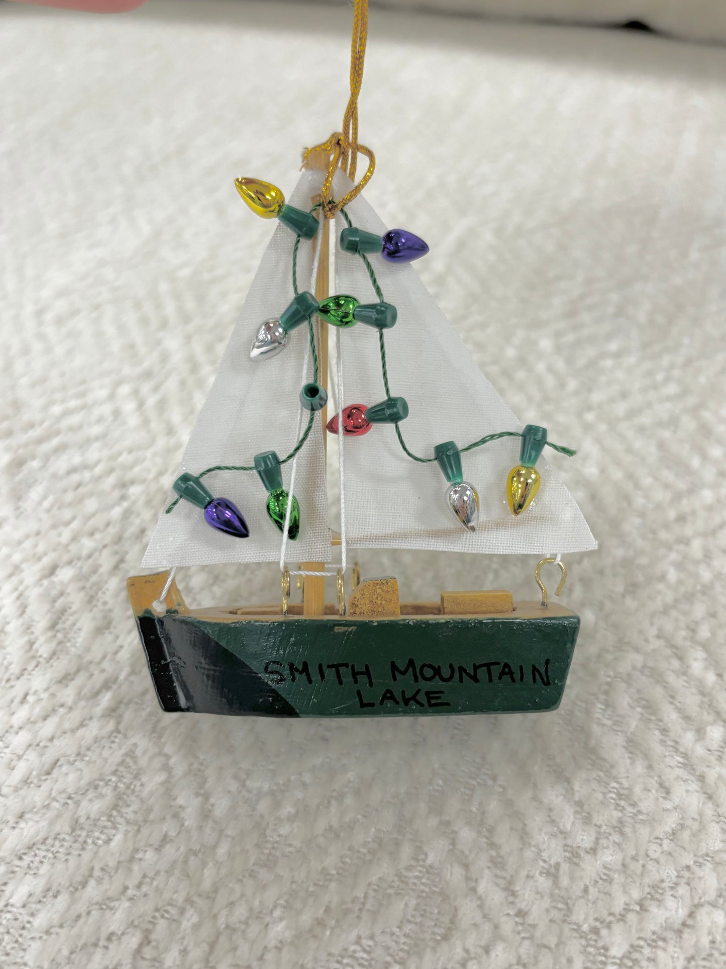 SML Wood Sailboat w/lights Ornament