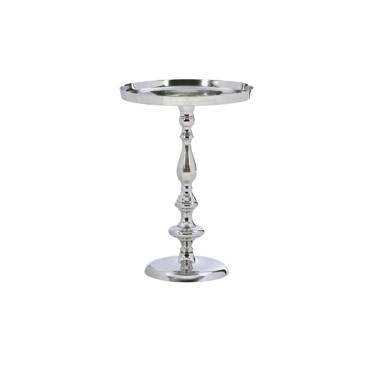 ZELDA SILVER PEDESTAL SIDE TABLE