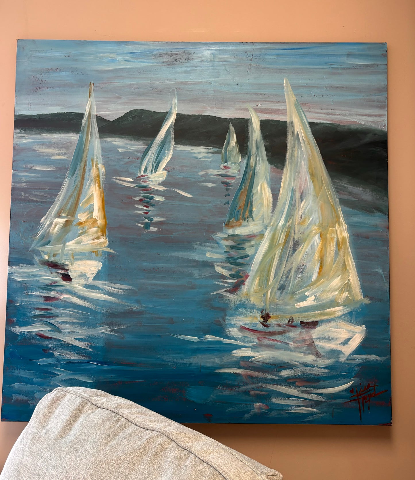 SAILBOATS ON THE LAKE BY LISA FLOYD