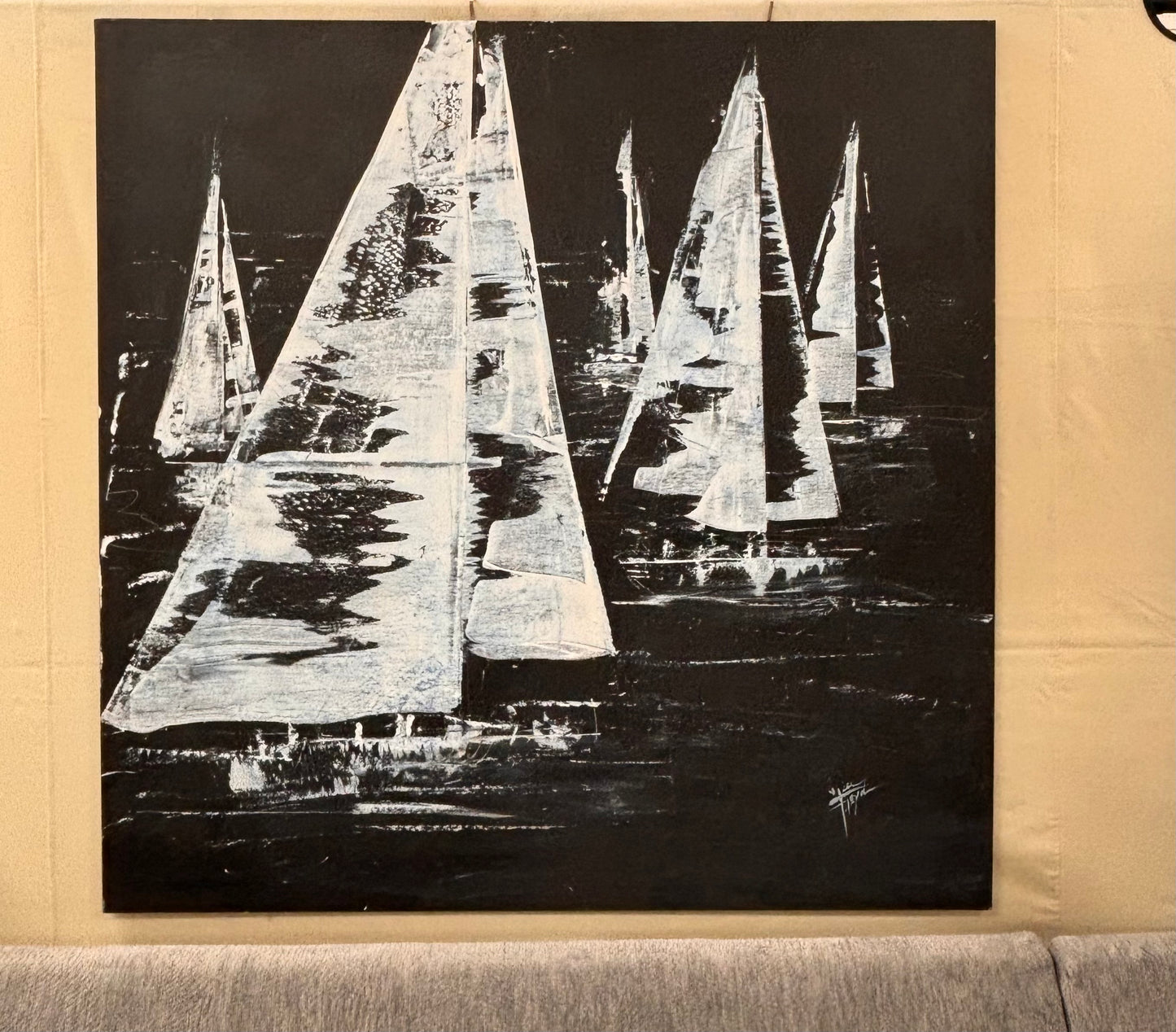 BLACK & BLUE SAILBOATS BY LISA FLOYD