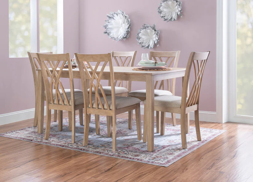 STARLA NATURAL 7 PIECE DINING SET