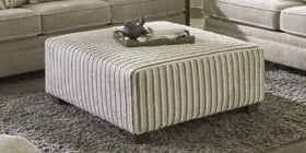 LEXINGTON LINEN GREY OTTOMAN