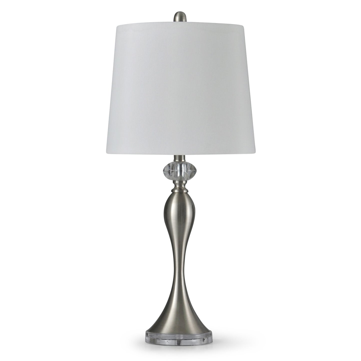 Brushed Steel w/Glass Lamp