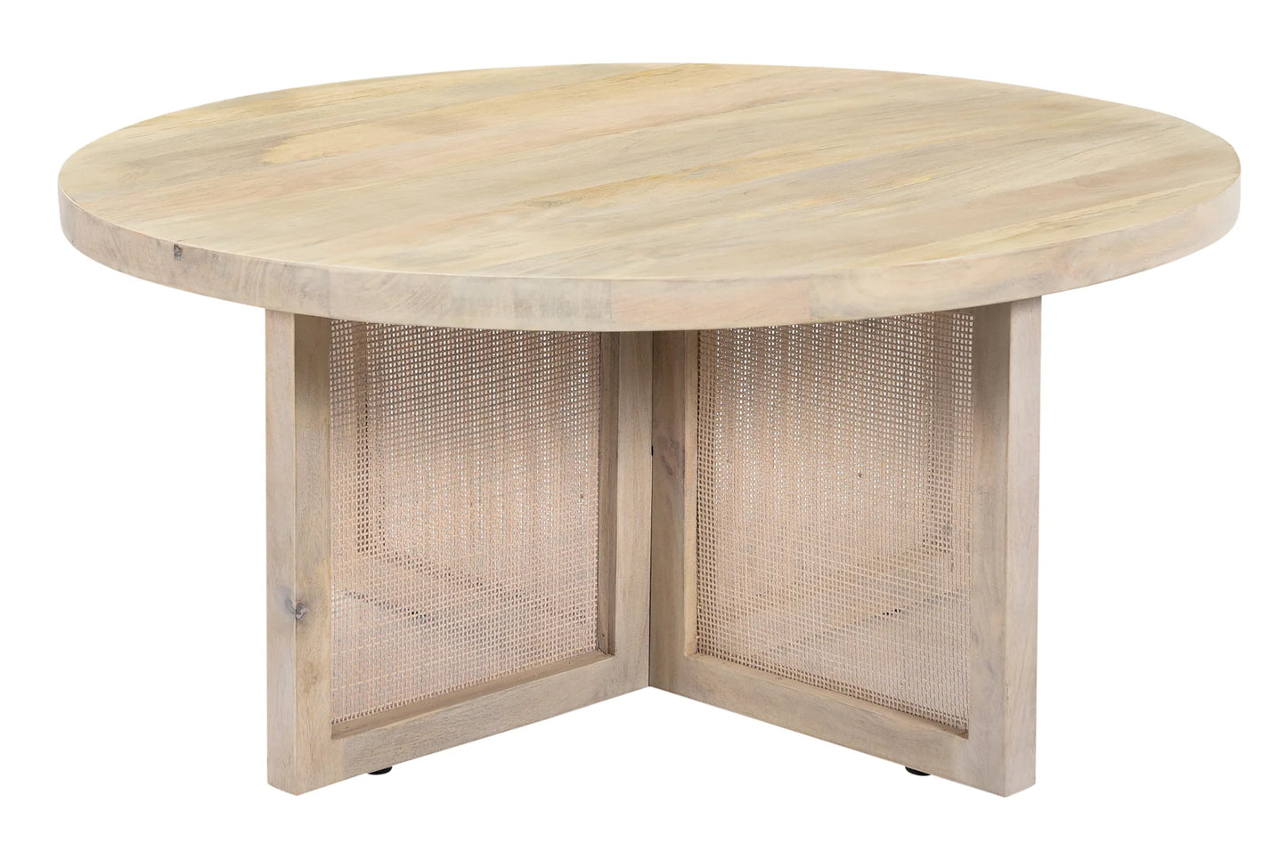 NATURAL SOLID WOOD ROUND COFFEE TABLE