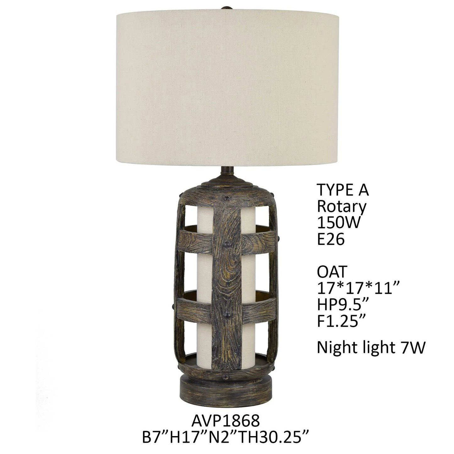 Hayward Open Windows Table Lamp with Nightlight