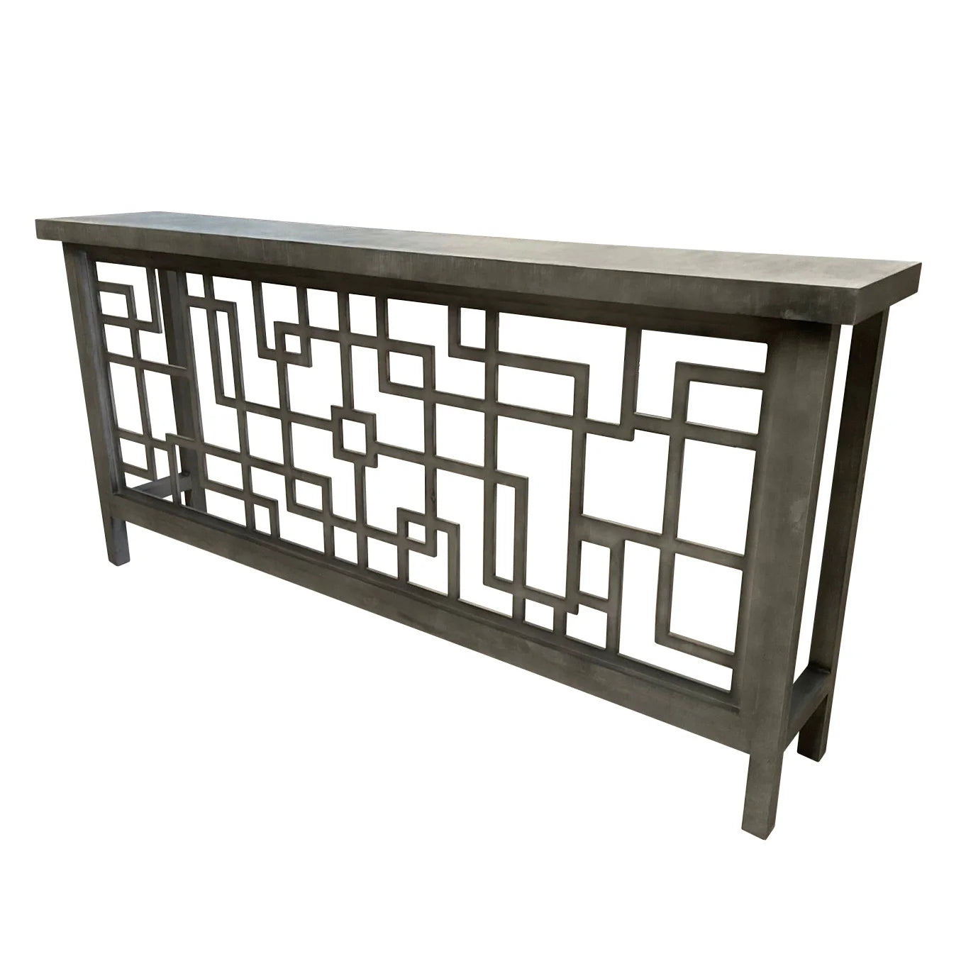 Grey Geometric Design Console Table