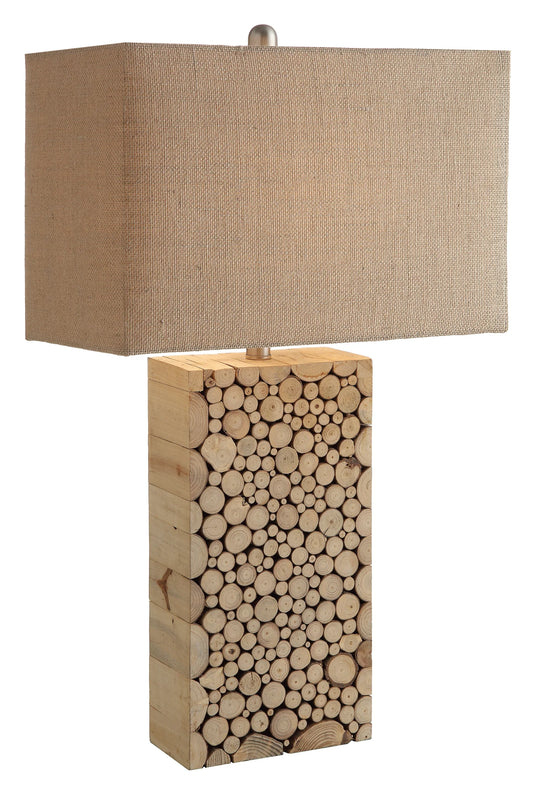 Stacked Wood Table Lamp