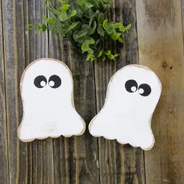 SMALL WOOD GHOST HALLOWEEN DECOR