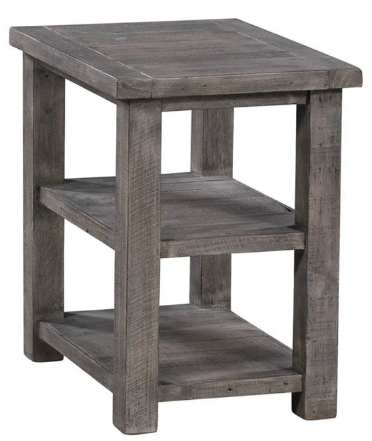 Pembroke Plantation Recycled Pine Distressed Grey Rectangle Chairside Table