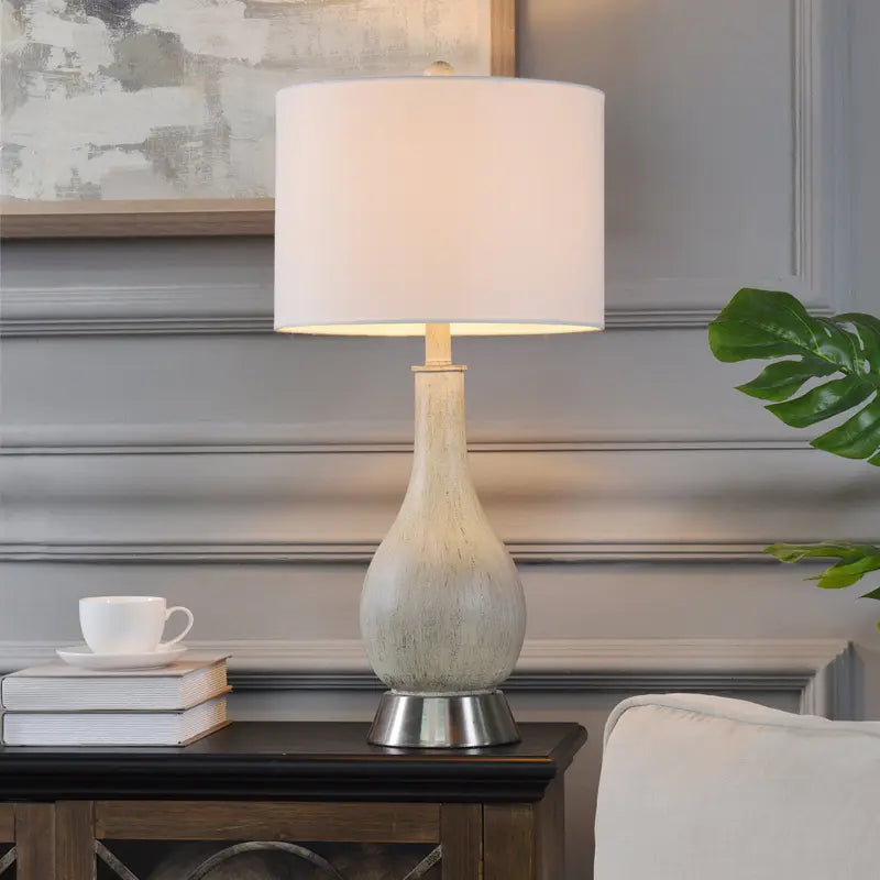 GRAY WASH TABLE LAMP