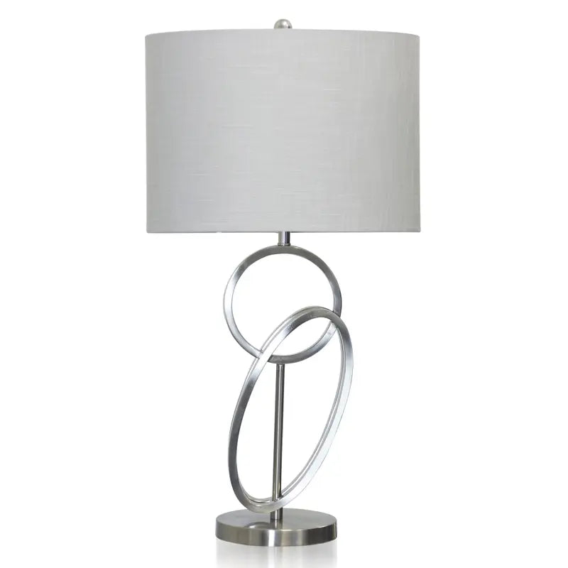 BRUSHED STEEL MODERN TABLE LAMP