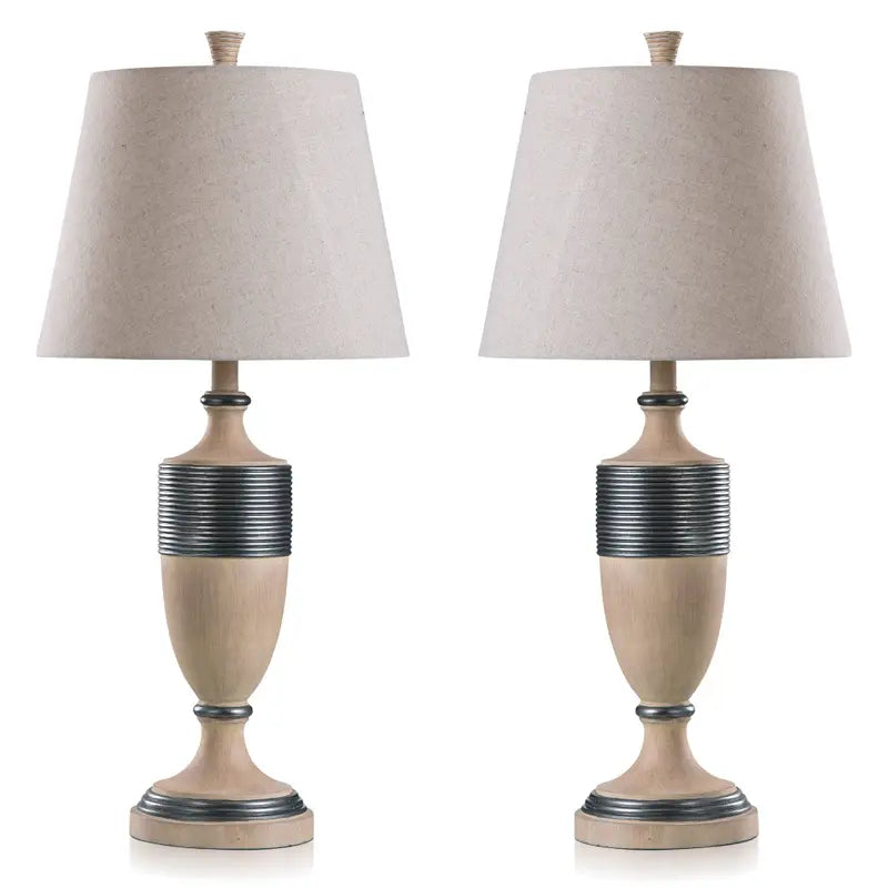 HAVERHILL BANDED PEWTER TABLE LAMP