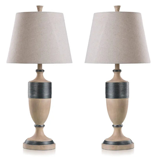 HAVERHILL BANDED PEWTER TABLE LAMP