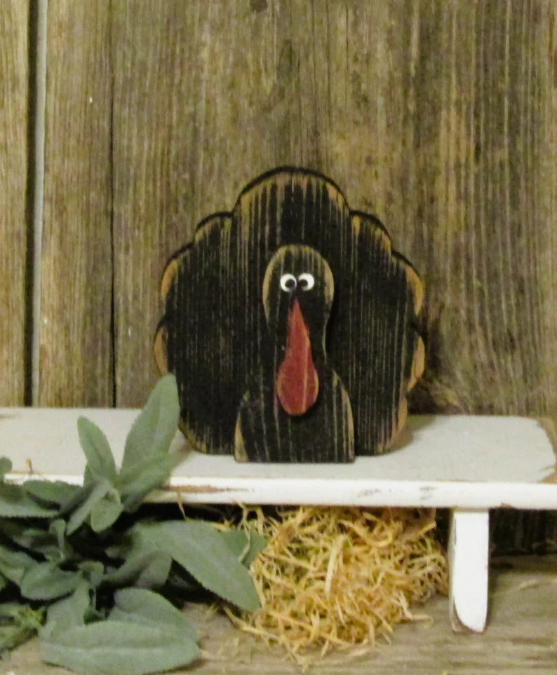 5 IN WOOD TURKEY SHELF SITTER