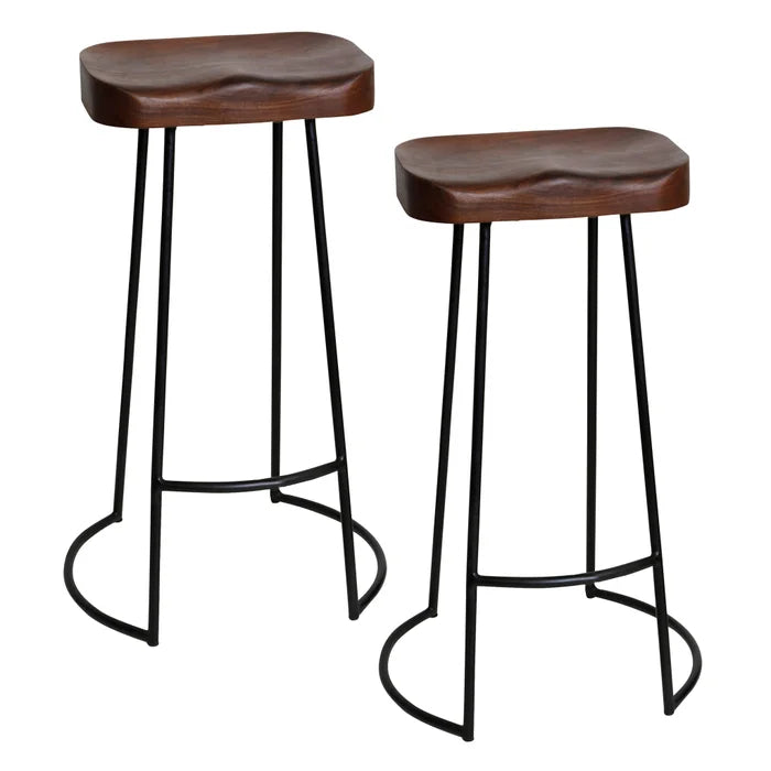 CHESTNUT BARSTOOL SET OF TWO