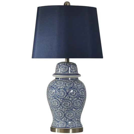 Ceramic Blue Ginger Lamp