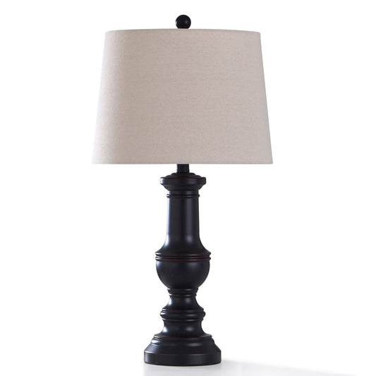 Black molded table lamp