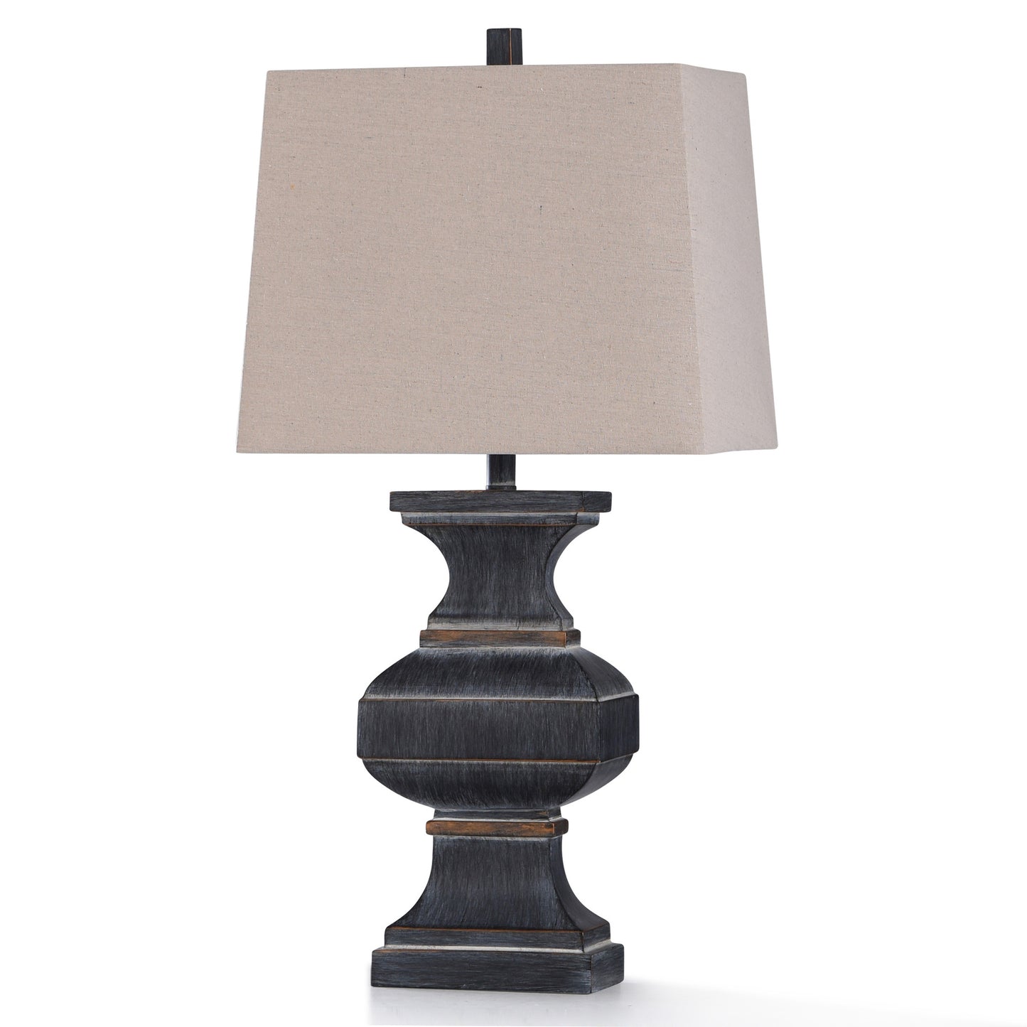 DISTRESSED GREY POLY LAMP