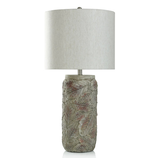 MAPLE CREAM Cement Leaf Motif Table Lamp